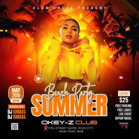 Black Joyful Summer Beach Party Instagram Post Video template