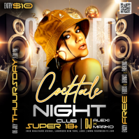 Black Joyful Summer Club Night Instagram Post template