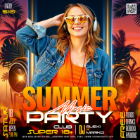 Black Joyful Summer Music Party Instagram Post template