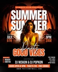 Black Joyful Summer Party Flyer Instagram Portrait template