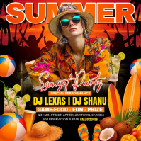 Black Joyful Summer Party Instagram Post Video template