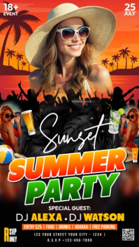 Black Joyful Summer Party Instagram Story Video template