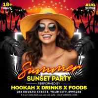 Black Joyful Summer Sunset Party Instagram Post Video template