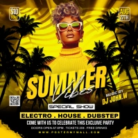 Black Joyful Summer Vibes Party Instagram Pos template