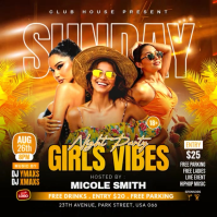 Black Joyful Sunday Night Party Instagram Post Video Iphosti le-Instagram template