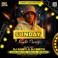 Black Joyful Sunday Night Party Instagram Post template