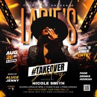 Black Joyful Sunday Takeover Ladies Night Party  Instagram Post template