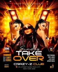 Black Joyful Sunday Takeover Ladies Night Party  Instagram Portrait template