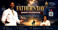 Black Joyful Sunday Worship Service Facebook Shared Image Video template