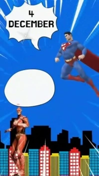 Black Joyful Super Heroes Birthday Digital Di template