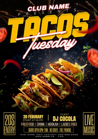 Black Joyful Taco Tuesday Event A6 Video template
