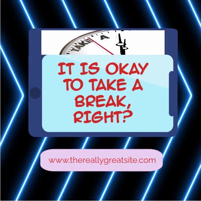 Screen Break Post Black Joyful Take A Break Instagram Post Template | PosterMyWall