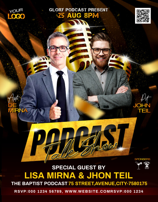Talk Poster Examples Podcast Talk Show Template | PosterMyWall