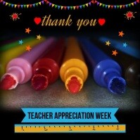 Black Joyful Thank You , Teachers Appreciation Week Video Instagram Post template
