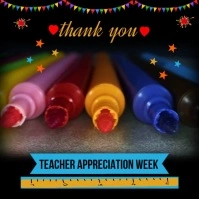 Black Joyful Thank You , Teachers Appreciation Week Video Instagram Post template