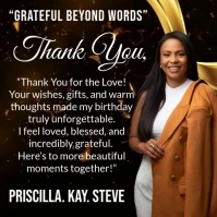 Black Joyful Thank You  Instagram Post template