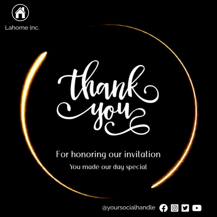 Black Joyful Thank You Instagram Post Template | PosterMyWall
