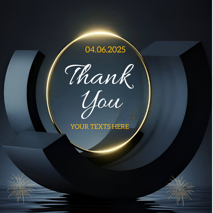 Black Joyful Thank You Square (1:1) 方形(1:1) template