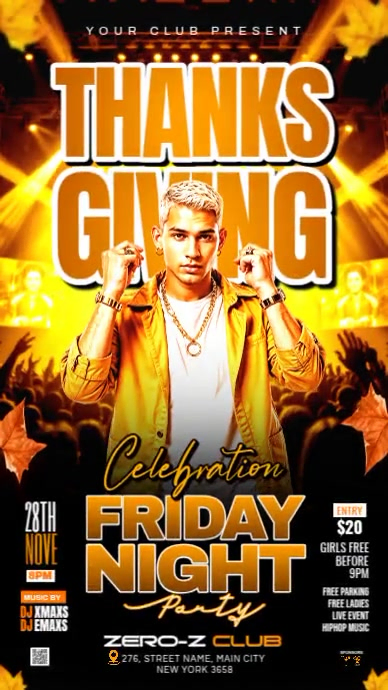 Black Joyful Thanksgiving Celebration Party Instagram Story template