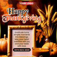 Black Joyful Thanksgiving Instagram Post template