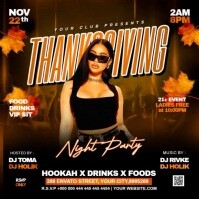 สีดำ Thanksgiving Night Party Instagram Post Template