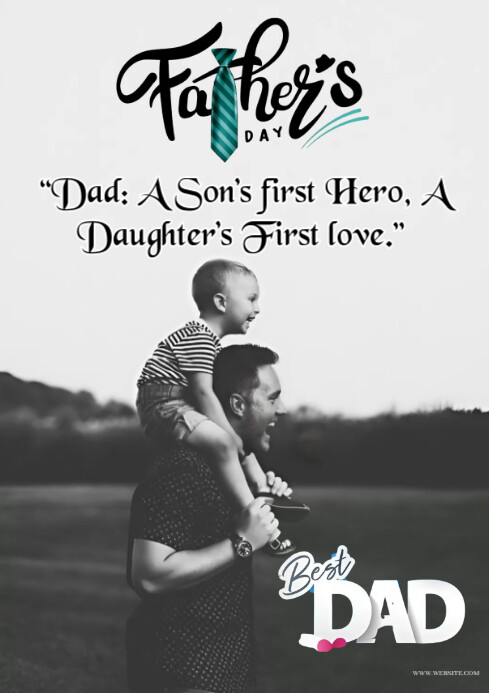 Black Joyful This Father’s Day Poster Design A4 template