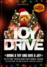 Black Joyful Toy Drive Poster A1 template