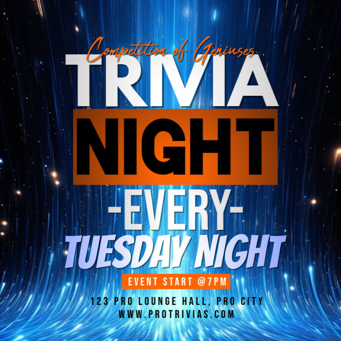Black Joyful Trivia Night Instagram Post template