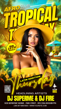 Black Joyful Tropical Club Party Instagram Story template