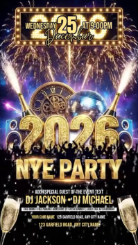 Black Joyful Typographic New Year Celebration Instagram Story Instagram Story template