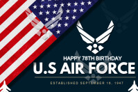 Black U.S. Air Force Birthday Плакат Template