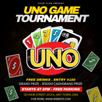 Black UNO Game Tournament Instagram Post Template