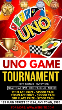 Black UNO Game Tournament Instagram Story Template
