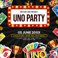Black UNO Party Instagram Post Template