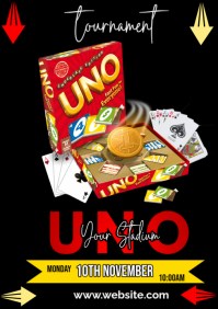 Black UNO Tournament A3 Template