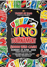 Noir UNO Tournament A4 Template