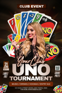 Black UNO Tournament Poster Template
