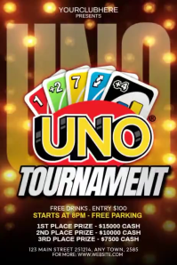 Black UNO Tournament Poster Template