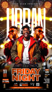 Black Joyful Urban Night Party Flye Instagram Story template