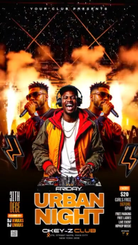 Black Joyful Urban Night Party Flyer Instagram Story template