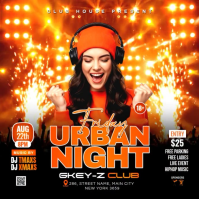 Black Club Night Event Quadrato Template