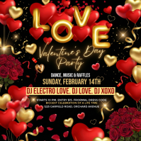 Black Joyful Valentine's Day Instagram Post Instagram-opslag template