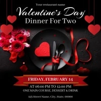 Black Joyful Valentine's Dinner Offer Instagram Post template