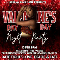 Black Joyful Valentine's Night Party Flyer Instagram Post template