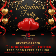 Black Joyful Valentine's Party Instagram Post template