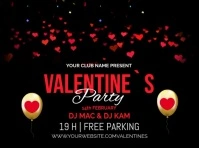 Black Joyful Valentine`s Party Invitation Video Yard Sign template
