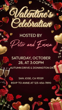 Black Joyful Valentine’s Day Menu Template Instagram Story