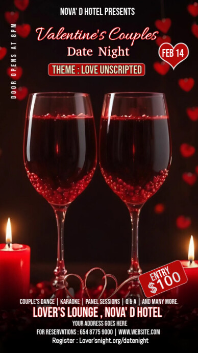 Black Joyful Valentine's Couples Date Night  Instagram Story template