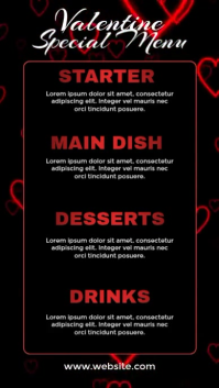 Black Joyful Valentine Special Menu  Instagram Story template