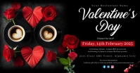 Black Joyful Valentines Day Facebook Shared Image template